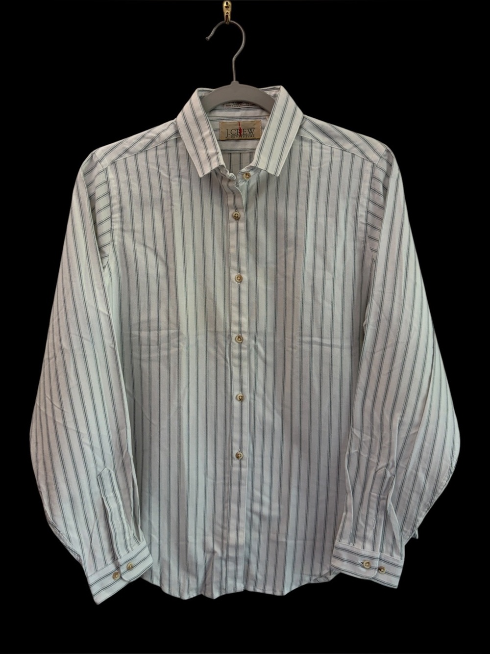 VTG J. Crew Outfitters Oarsman Nautical Preppy 100% Cotton Button-Up W Size 10